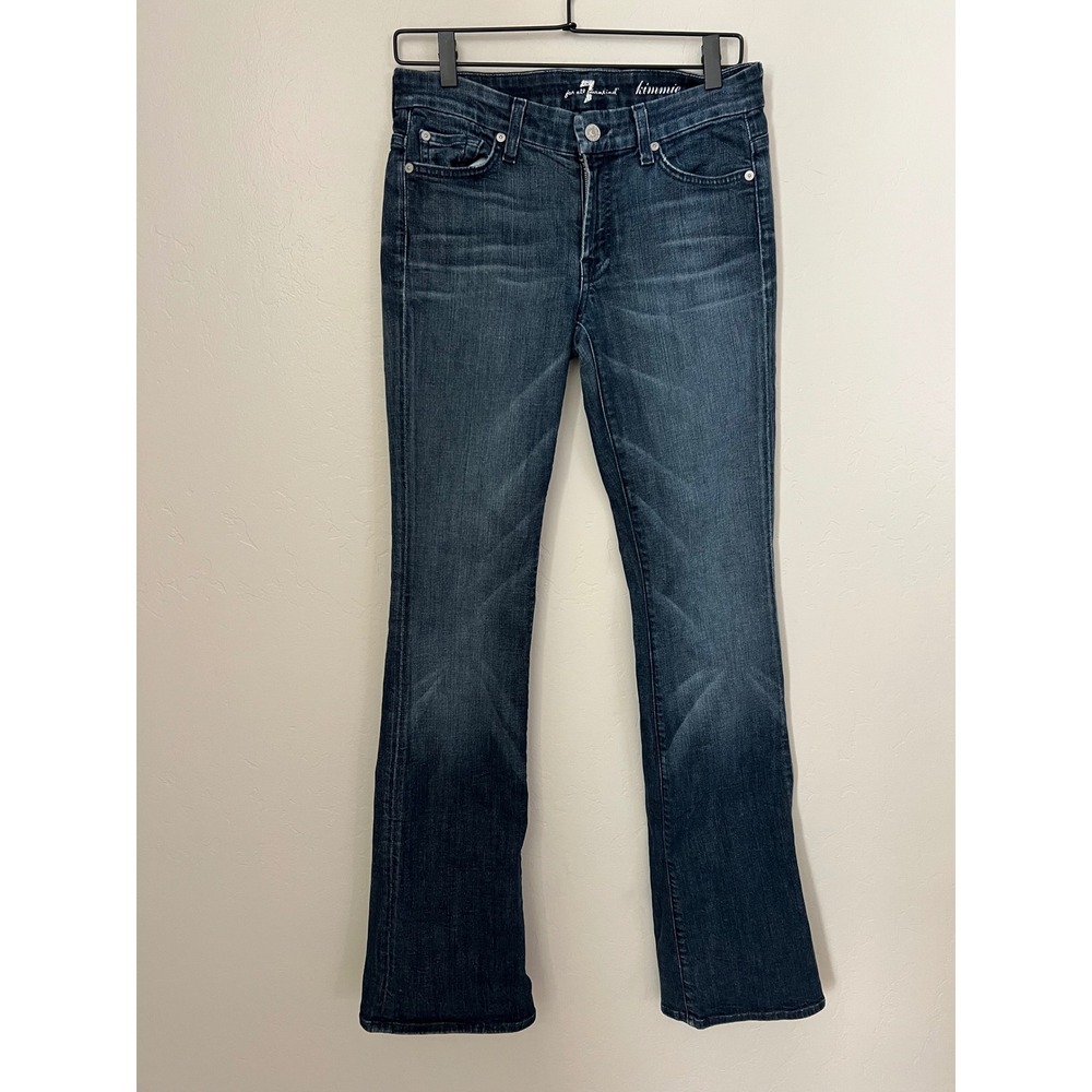 7‎ For All Mankind Kimmie Bootcut Jeans Dark Wash Stretch Denim Size 28